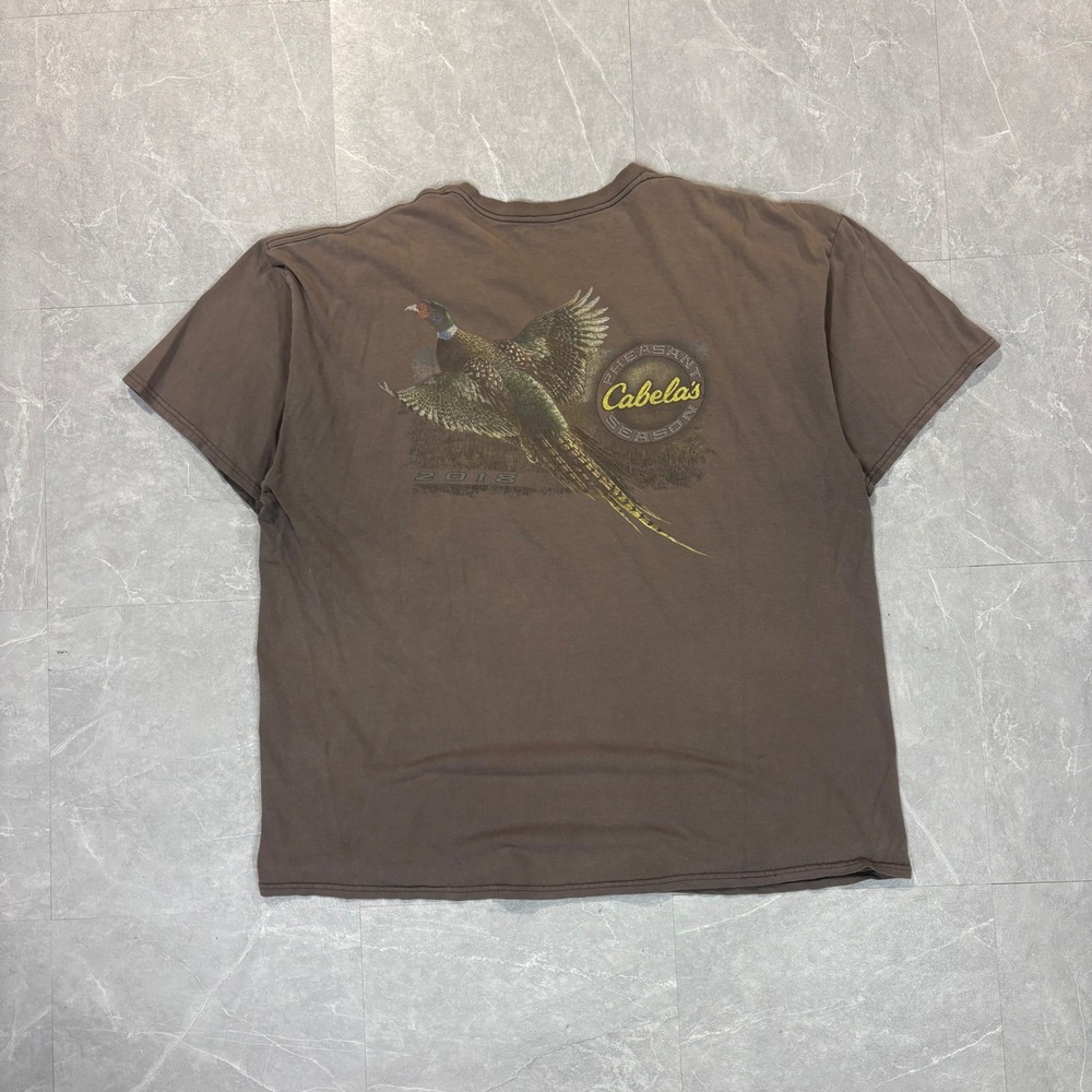 Cabelas Mens Pheasant Season 2018 Graphic T-Shirt Brown XL Hunting Bird Tee